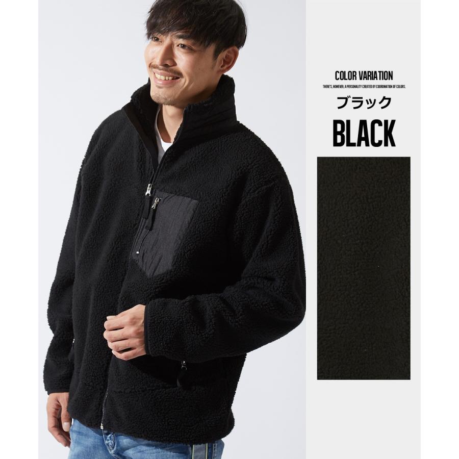 ボアジャケット メンズ ボアブルゾン ボアフリース レオパード柄 ヒョウ柄 スタンドカラー ハイネック 黒 アウトドア Graciasショッピングストア 通販 Yahoo ショッピング