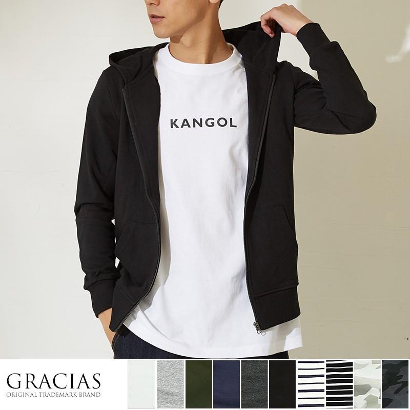 パーカー メンズ パーカ ジップアップ 長袖 無地 スウェットパーカー ボーダー Zip 夏 夏服 Graciasショッピングストア 通販 Yahoo ショッピング