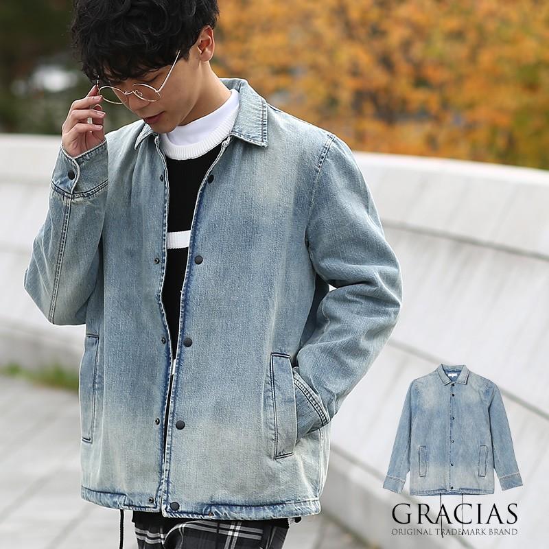 デニム コーチジャケット メンズ ジージャン デニムジャケット Denim ヴィンテージ加工 メンズファッション 994 Graciasショッピングストア 通販 Yahoo ショッピング