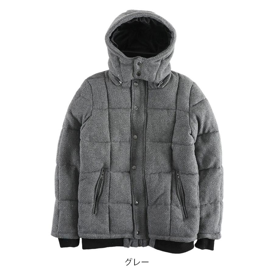 ダウンジャケット メンズ 大きいサイズ メルトン ダウン ジャケット ウール ショート スリム 細身 中綿 ブルゾン ジャンパー Graciasショッピングストア 通販 Yahoo ショッピング