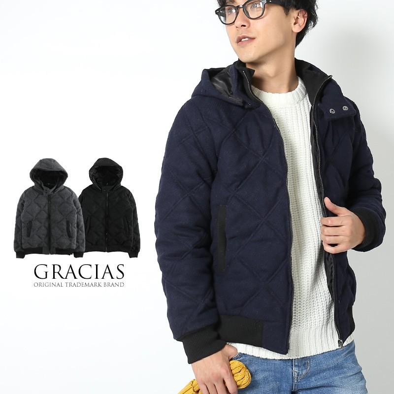 ダウンジャケット メンズ 大きいサイズ メルトン ダウン ジャケット ウール ショート スリム 細身 中綿 ブルゾン ジャンパー Graciasショッピングストア 通販 Yahoo ショッピング