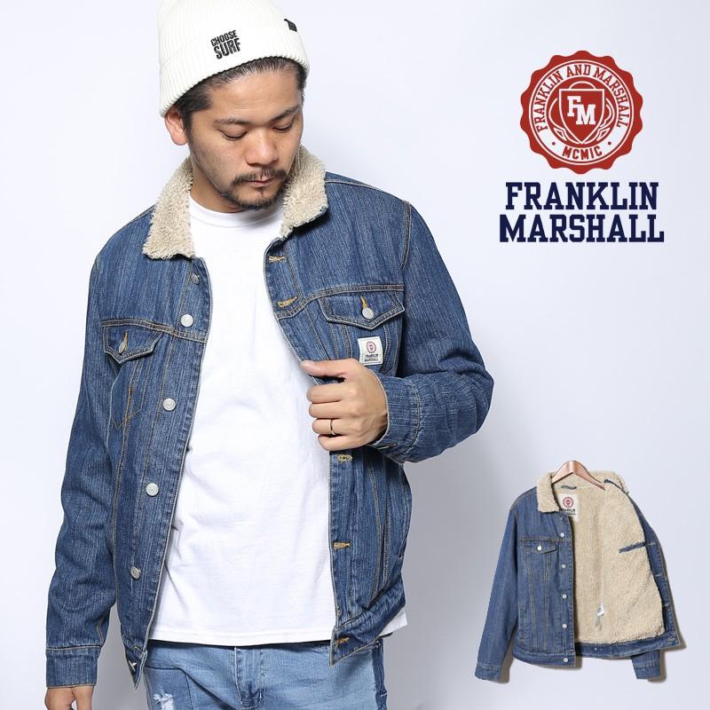 フランクリン マーシャル Franklin Marshall 裏ボア Gジャン メンズ ジージャン デニムジャケット ランチコート Mohmmadiyon Com