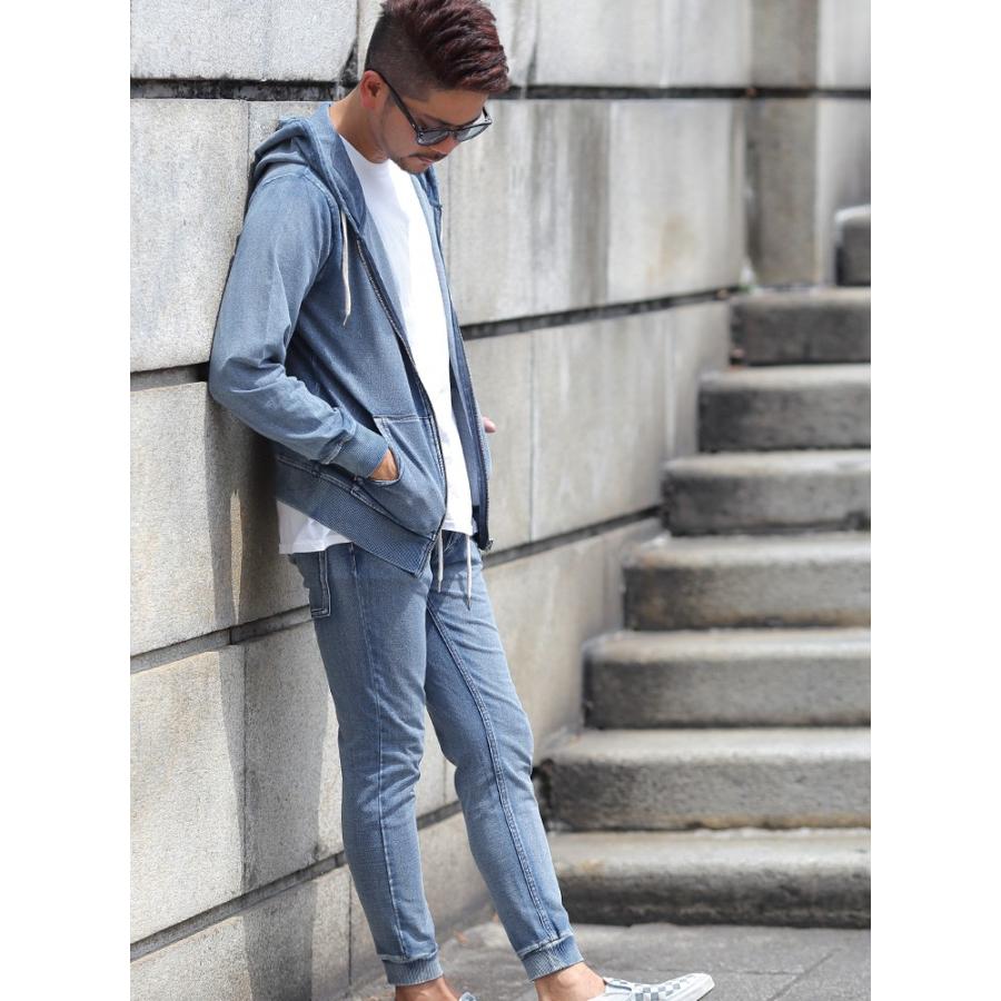 カットデニム セットアップ メンズ ジョガーパンツ ジップパーカー Zipパーカー ジャージ スウェット ストレッチ サーフ Set14 Graciasショッピングストア 通販 Yahoo ショッピング