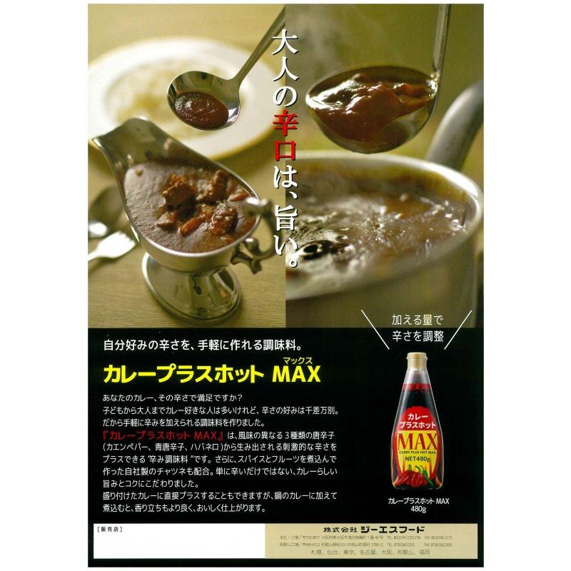 ジーエスフード GS カレープラスホットMAX／480gケースx24本 ・業務用［調味料］｜gracoffee｜02