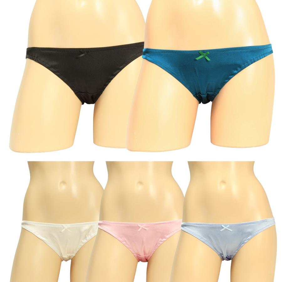 レディース ソフトサテン インゴム 光沢 ローライズ スキャンティー パンティー かわいい 小さいパンツ 浅め メール便 |  | 06