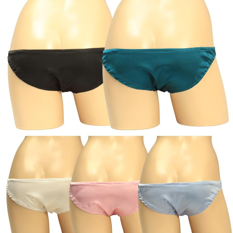 レディース ソフトサテン インゴム 光沢 ローライズ スキャンティー パンティー かわいい 小さいパンツ 浅め メール便 |  | 07