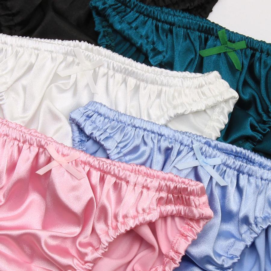 レディース ソフトサテン インゴム 光沢 ローライズ スキャンティー パンティー かわいい 小さいパンツ 浅め メール便 |  | 08