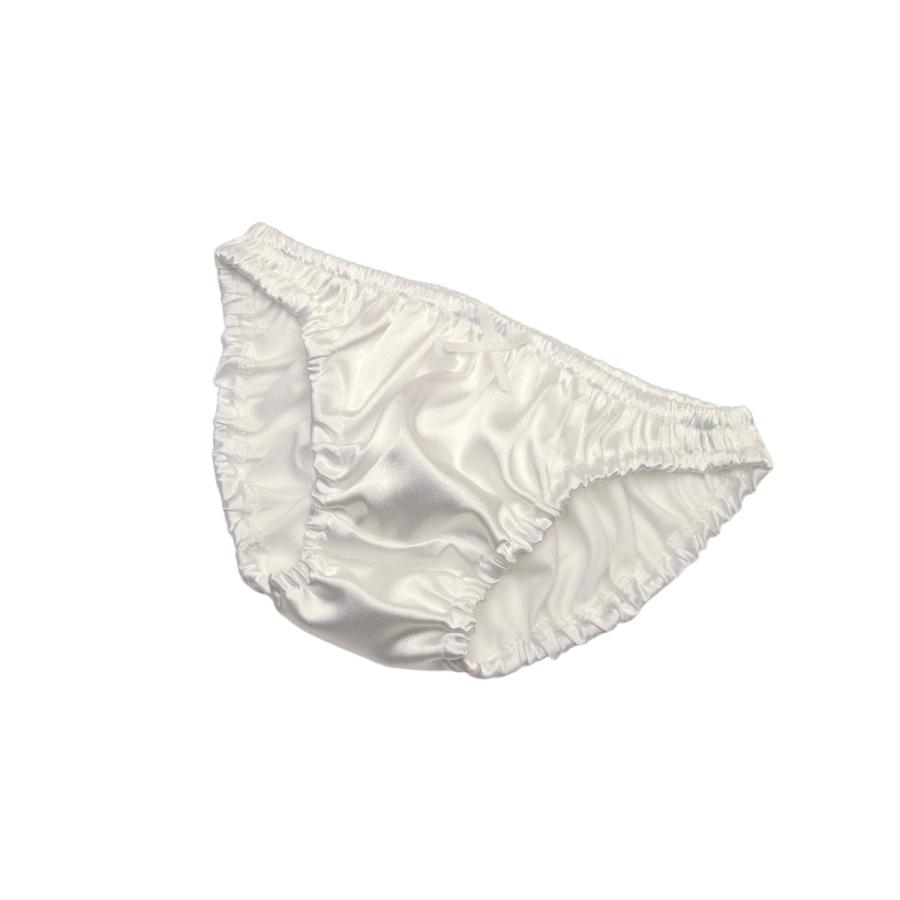 レディース ソフトサテン インゴム 光沢 ローライズ スキャンティー パンティー かわいい 小さいパンツ 浅め メール便 |  | 01