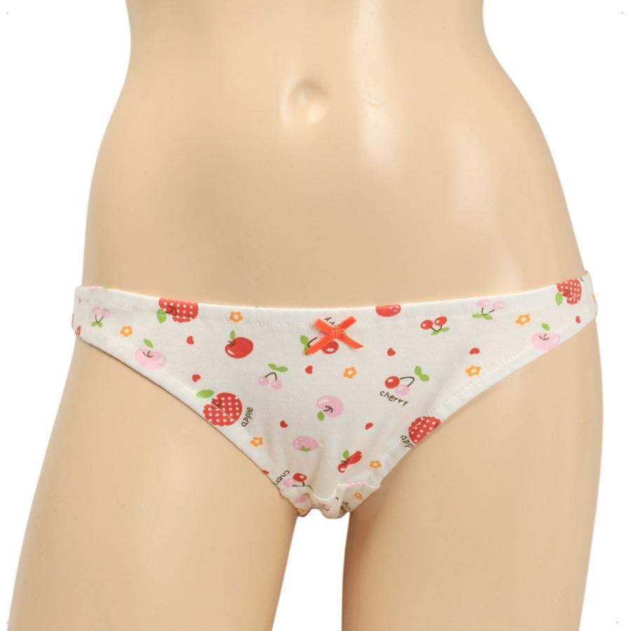 レディース  フルーツプリント スムースニット ローライズ ショーツ パンティー かわいい 小さいパンツ 女性 下着 メール便 |  | 01