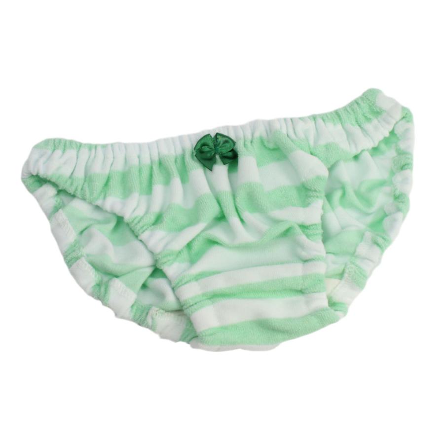 レディース しましまパイルボーダーショーツ インゴム ローライズ 縞パン リボン付き パンツ パンティ メール便 |  | 03