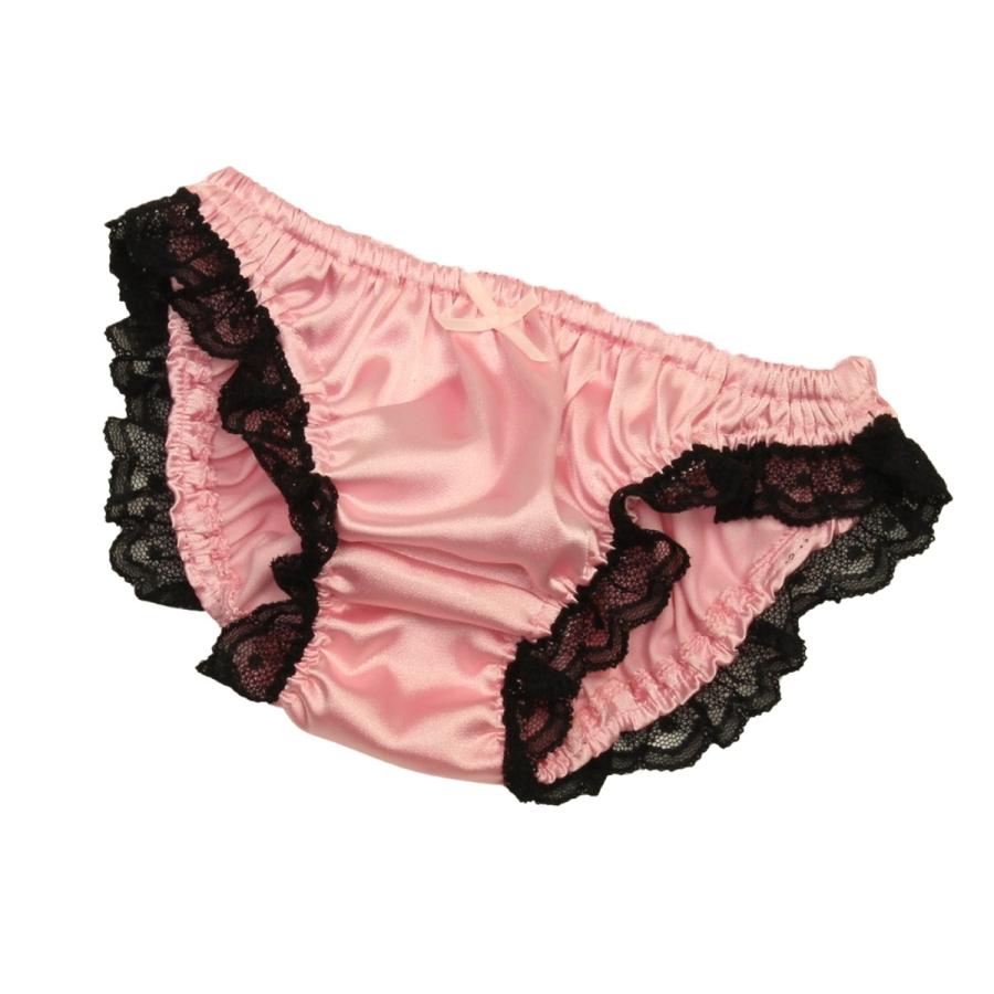 レディース レース・リボン付き ソフトサテン インゴム 光沢 ローライズ スキャンティー パンティー かわいい 小さいパンツ 浅め メール便 |  | 03