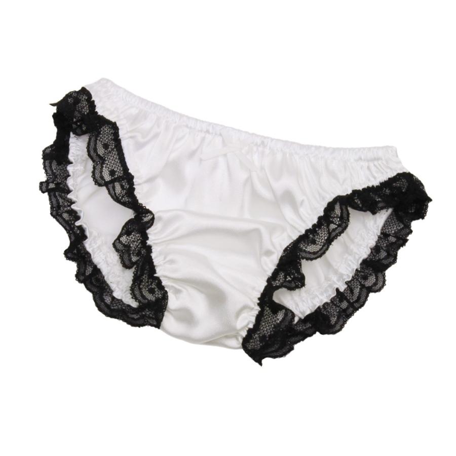 レディース レース・リボン付き ソフトサテン インゴム 光沢 ローライズ スキャンティー パンティー かわいい 小さいパンツ 浅め メール便 |  | 06
