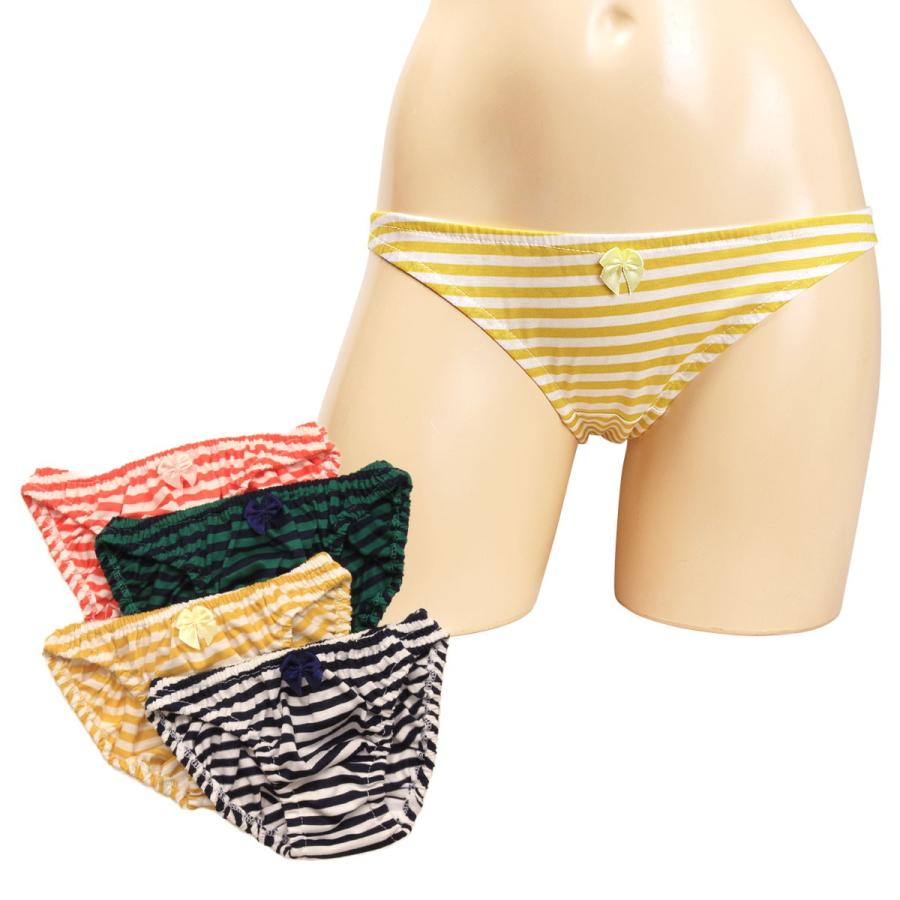 レディース ローライズ ギザリヨセル天竺 細ボーダー  ショーツ パンティー かわいい 小さいパンツ 女性 下着 メール便 | 