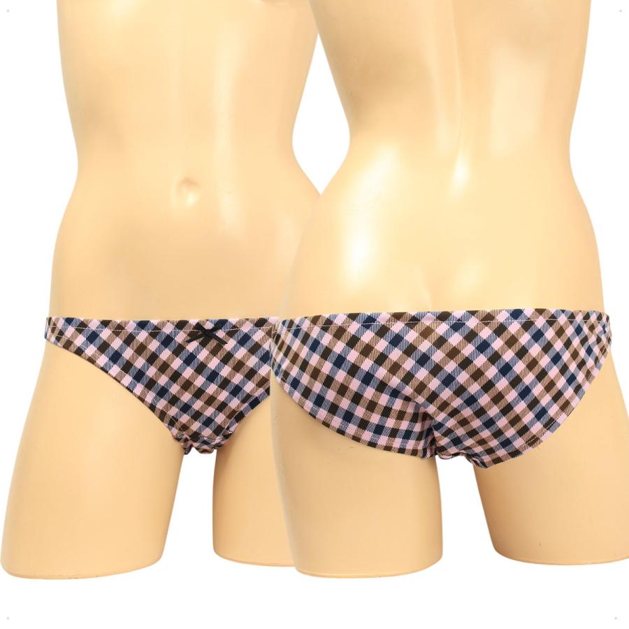 レディース バイヤス柄 ポリエステル スキャンティー ローライズ ショーツ パンティー かわいい 小さいパンツ 女性 下着 メール便 |  | 01