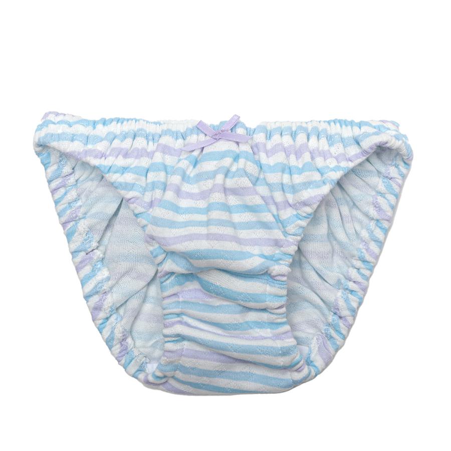 レディース パステルボーダー接結ニット スキャンティー ローライズ ショーツ パンティー かわいい 小さいパンツ 女性 下着 メール便 |  | 01