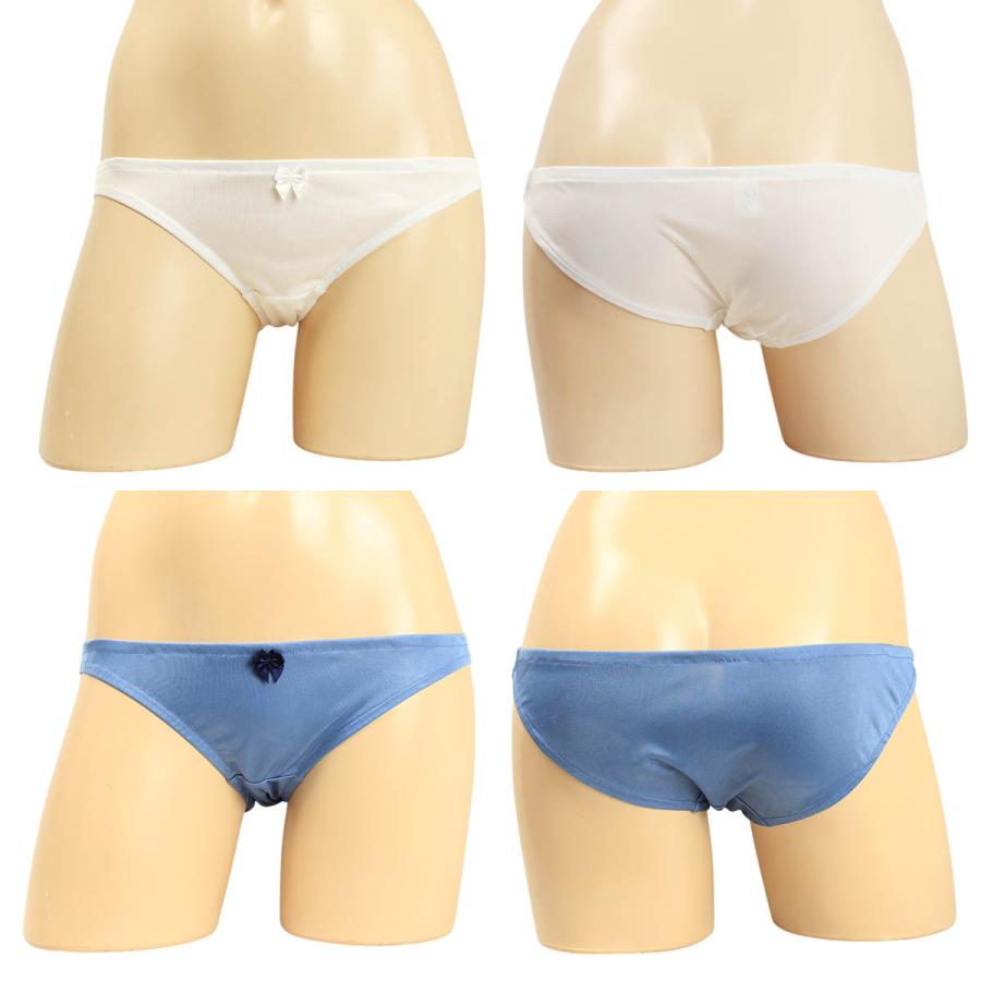 レディース ブライトスムースサテンニット スキャンティー ローライズ ショーツ パンティー かわいい 小さいパンツ 女性 下着 メール便 |  | 01
