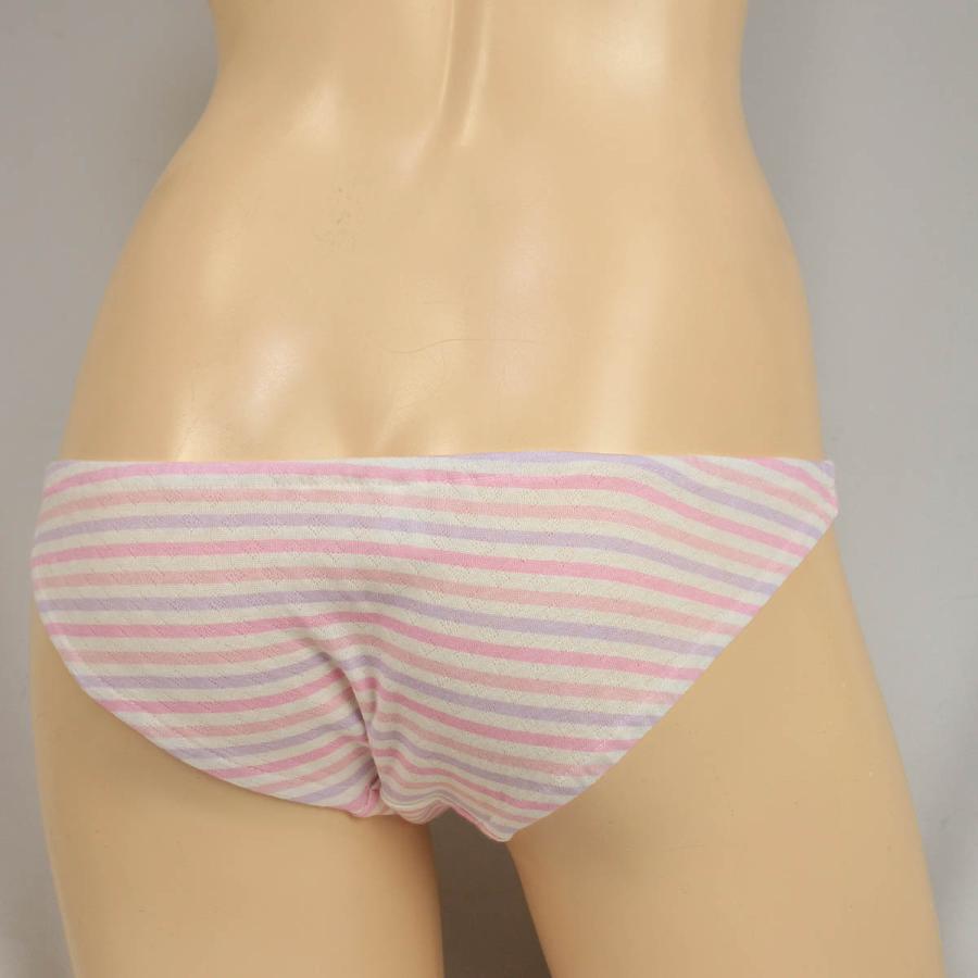 レディース ピンク×パープル パステルボーダー 接結ニット スキャンティー ローライズ ショーツ パンティー かわいい 小さいパンツ 女性 下着 メール便 |  | 03