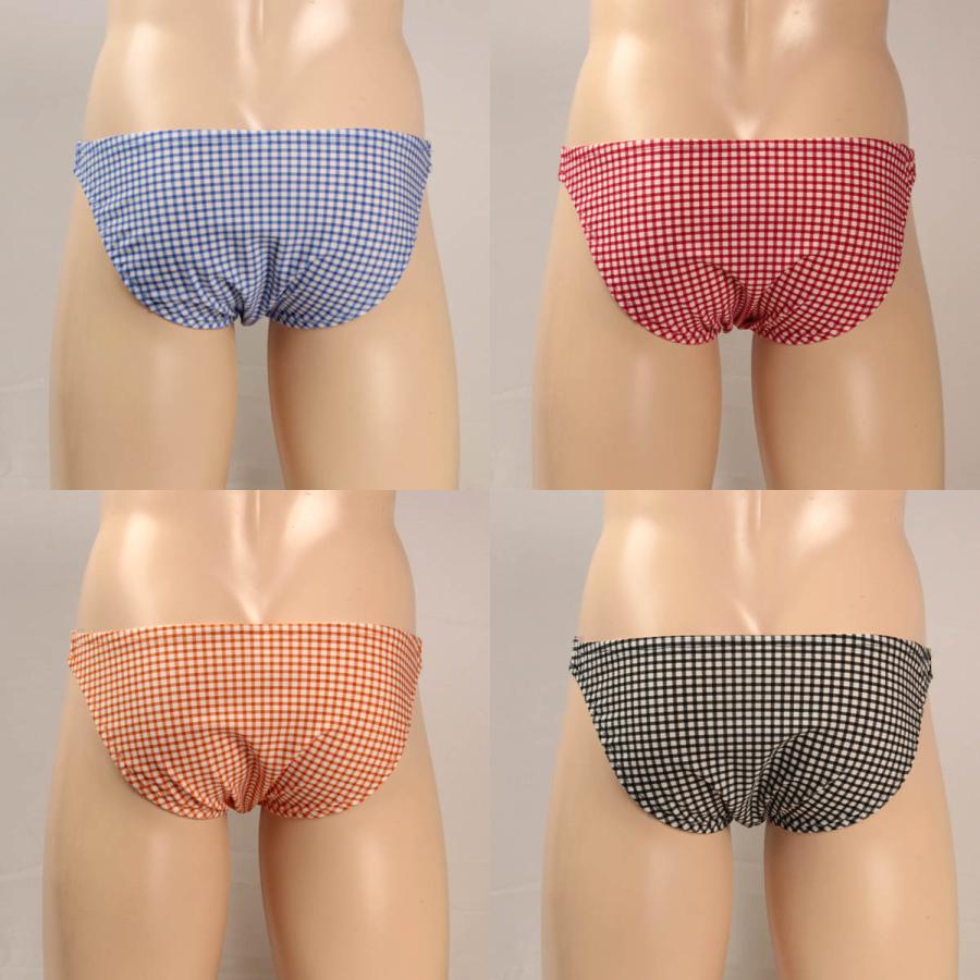 メンズ ギンガムチェック ハイテンションニット インゴム ショーツ インナー かわいい 小さいパンツ ビキニ 大きいサイズ 男性 下着 メール便 |  | 06