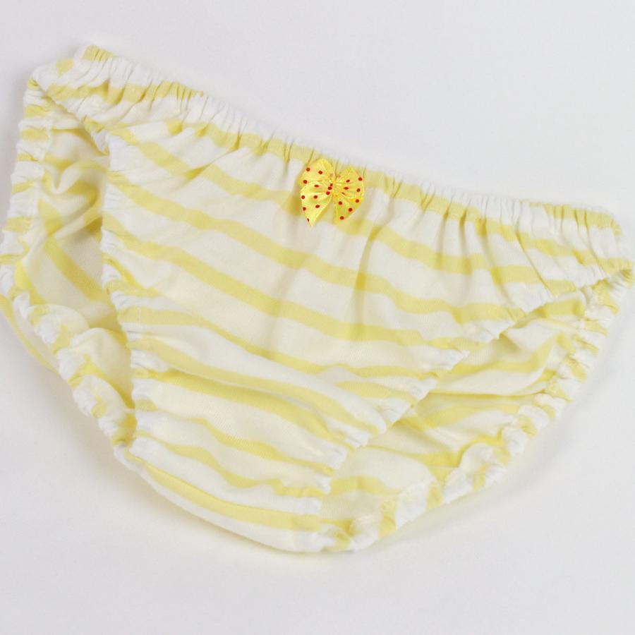 メンズ ドットリボン付き きいろボーダー天竺ニット インゴム ショーツ 男性 下着 インナー かわいい パンツ ビキニ | 