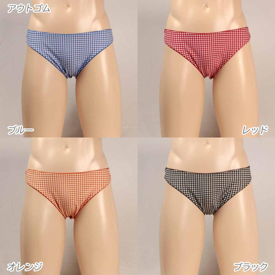 ギンガムチェック ハイテンションニット ショーツ メンズ ビキニ