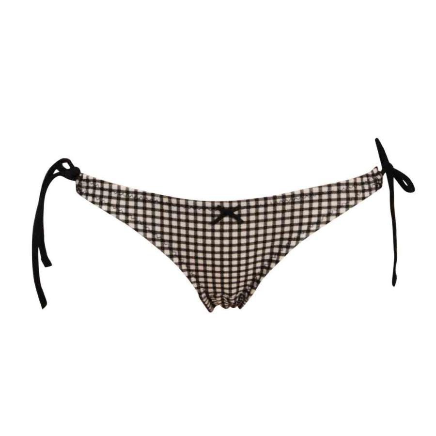 ギンガムチェック ハイテンションニット 横ひも ショーツレディース