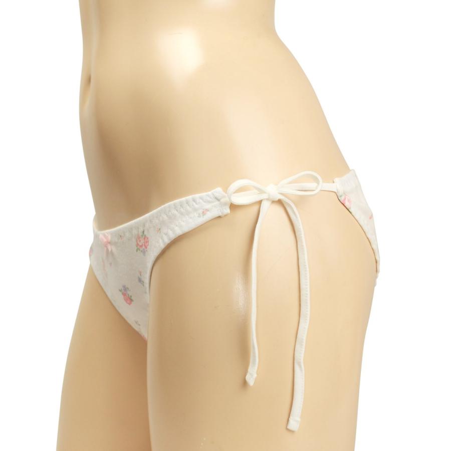 レディース  ローズプリント スムースニット 紐パン ショーツ パンツ パンティー 女性 下着 インナー かわいい スキャンティー メール便 |  | 02