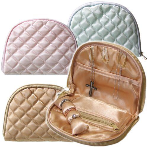 持ち運びしやすく大人かわいい携帯用キルティングジュエリーポーチ半円型 中 Quilt Jewelry Pouch Gradior 通販 Yahoo ショッピング