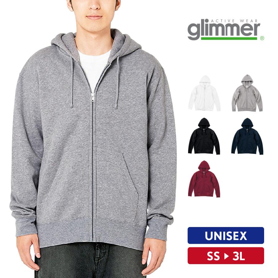 パーカー メンズ 裏起毛 厚手 無地 ジップアップ スウェット ドライ 速乾 レディース Glimmer グリマー 10 0オンス Afz ウェアプリントのgrafit 通販 Yahoo ショッピング