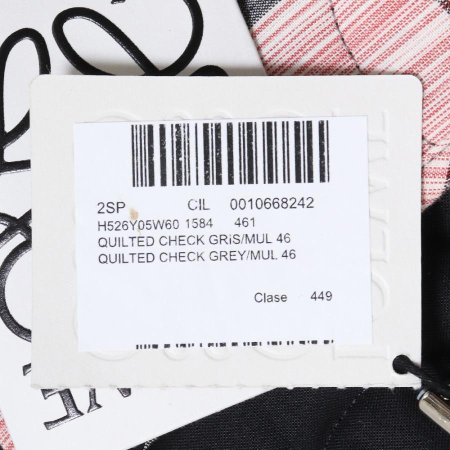 未使用 LOEWE QUITED CHECK HOODED SHIRT サイズ46 ピンク H526Y05W60  