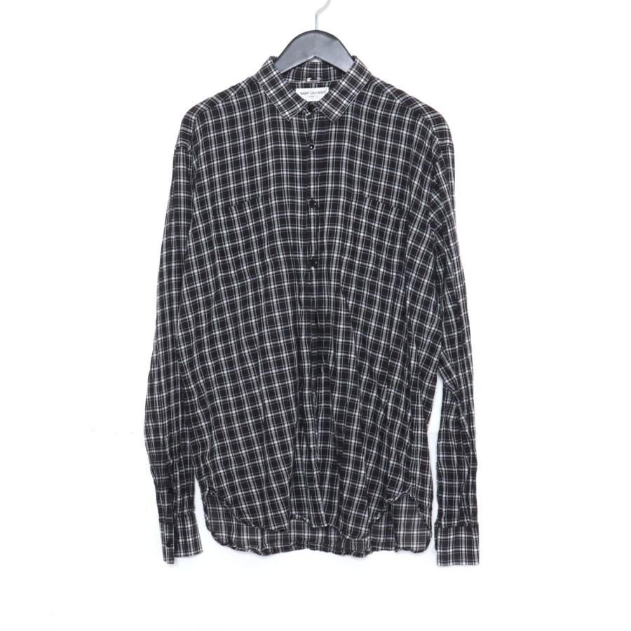 サンローランパリ SAINT LAURENT PARIS 18SS コットンチェック長袖 