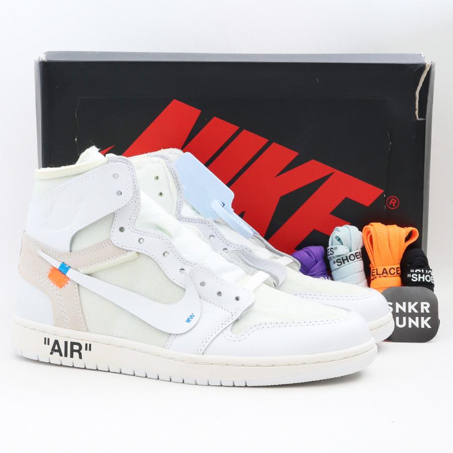 26cm NIKE × OFF-WHITE AIR JORDAN 1 Retro High White AQ0818-100