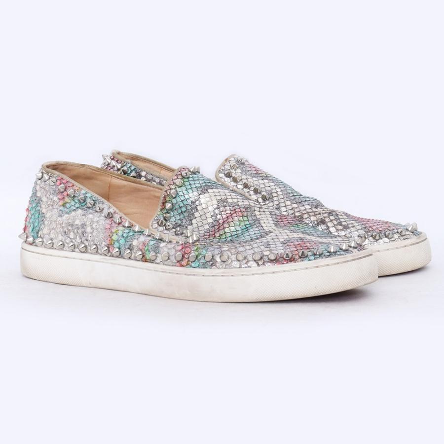 CHRISTIAN LOUBOUTIN PIK BOUT パイソン スタッズスリッポン 