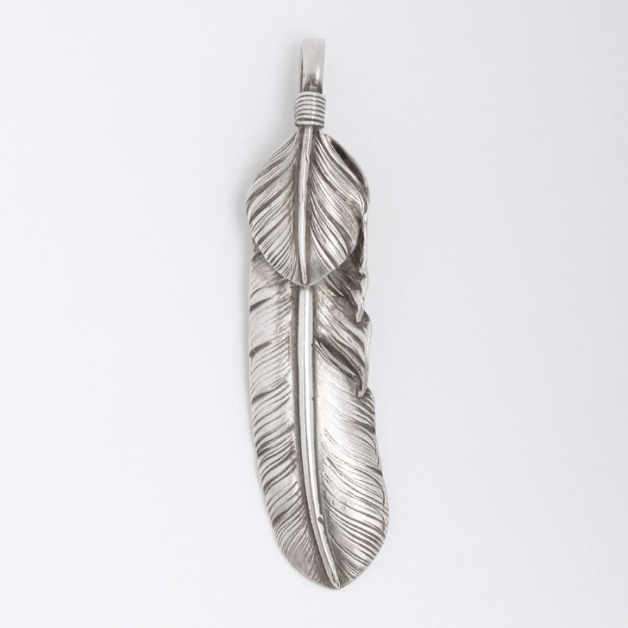 ゴローズ GORO'S 上銀特大フェザー 左向き 12.9G シルバー ネックレス