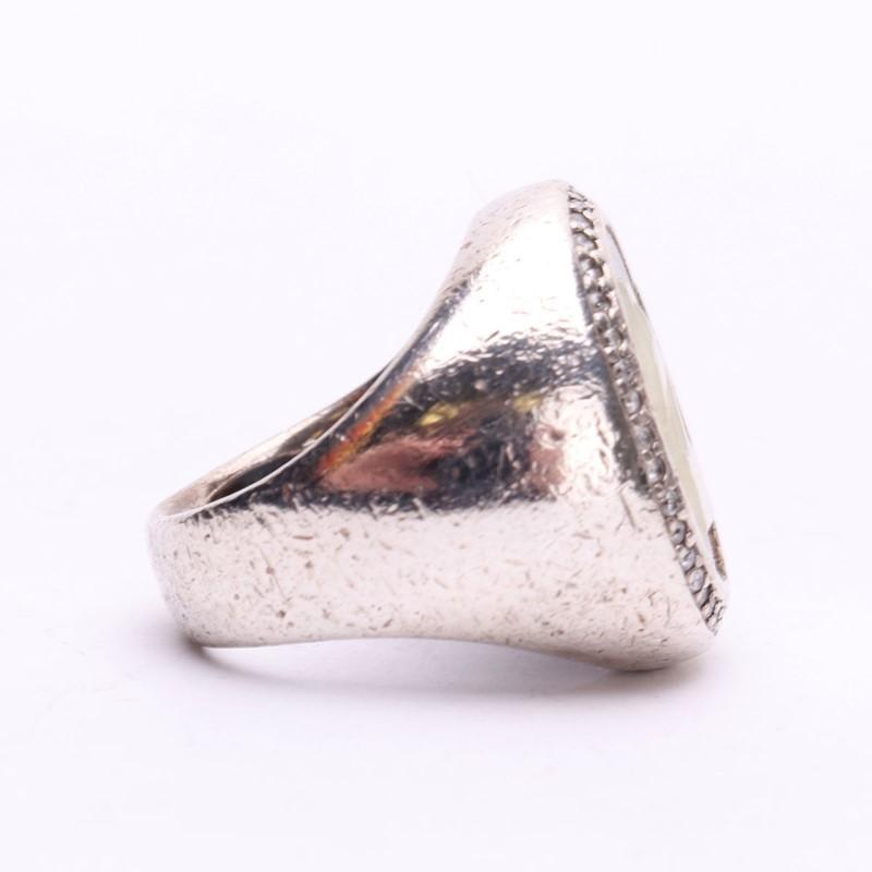 超高品質で人気の Del Puerta プエルタデルソル Sol R 指輪 ダイヤ入リシルバーストーンリング チェスナイト 指輪 Www Doebem Org Br