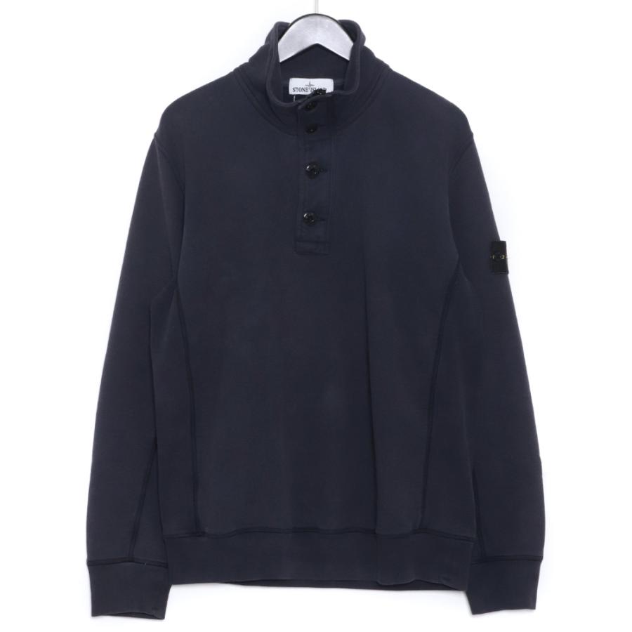 STONE ISLAND Buttoned collar sweatshirt XLサイズ ネイビー