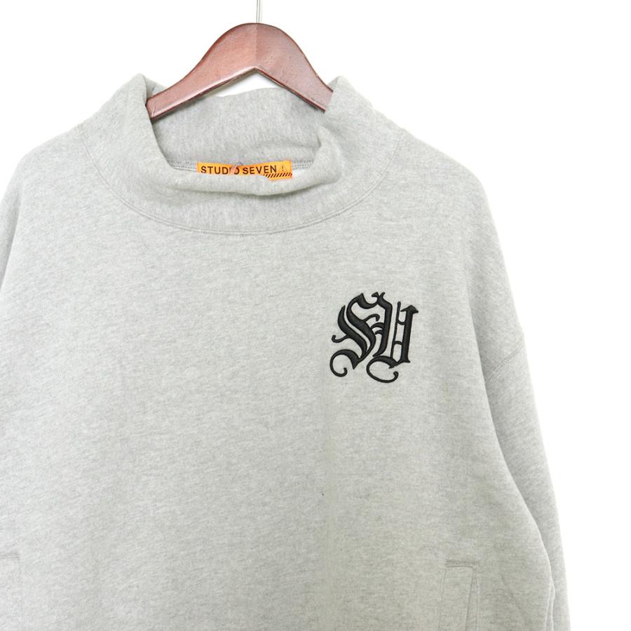 未使用 STUDIO SEVEN Stand Neck Sweat Shirt Mサイズ グレー 70864472 