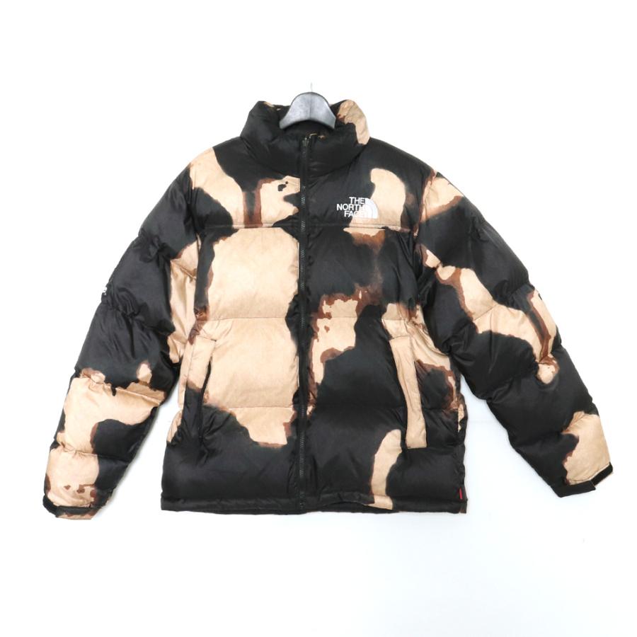 SUPREME × THE NORTH FACE BLEACHED DENIM PRINT NUPTSE JACKET L