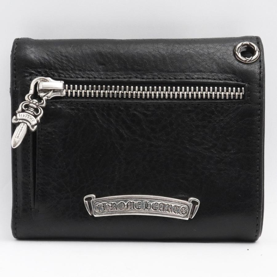 未使用 CHROME HEARTS ウェーブウォレット ミニ クロスボタン ブラック 