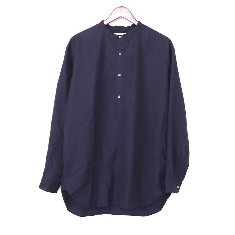 GRAPHPAPER 20SS/Broad Band Collar Shirt サイズ2 ネイビー GM201 