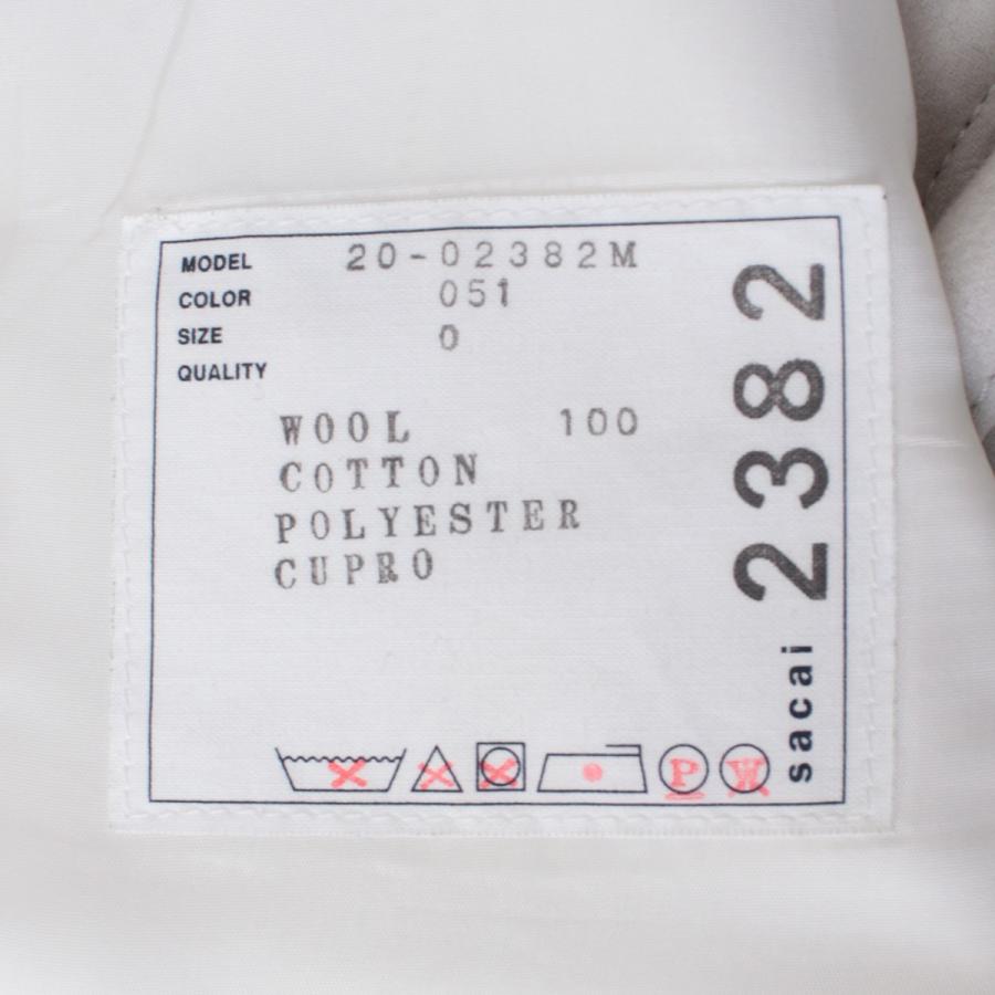 SACAI 20AW Wool Melton Pants サイズ0 ホワイト 20-02382M サカイ