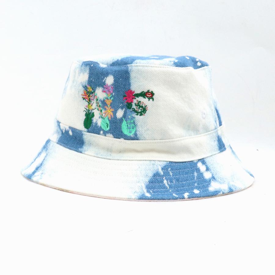 NICK FOUQUET バケットハット リバーシブル ブルー × ホワイト F 