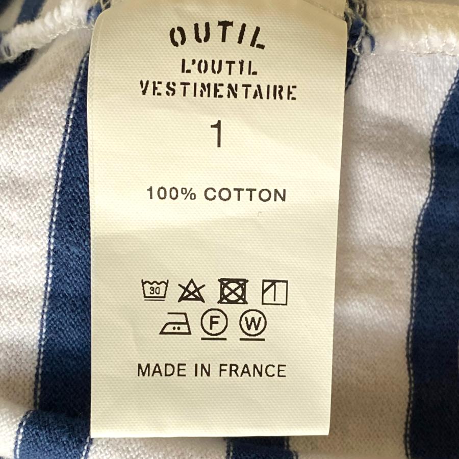 OUTIL サイズ1 ブルー×ホワイト バスクシャツ ボーダー 長袖 ウティ OUTIL サイズ1 ブルー×ホワイト バスクシャツ ボーダー 長袖