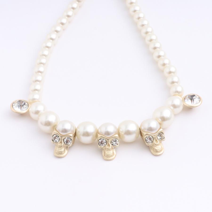 SALUTE × EVAE MOB SKULL PEARL NECKLACE ネックレス ホワイト SALUTE × EVAE MOB SKULL PEARL NECKLACE ネックレス ホワイト