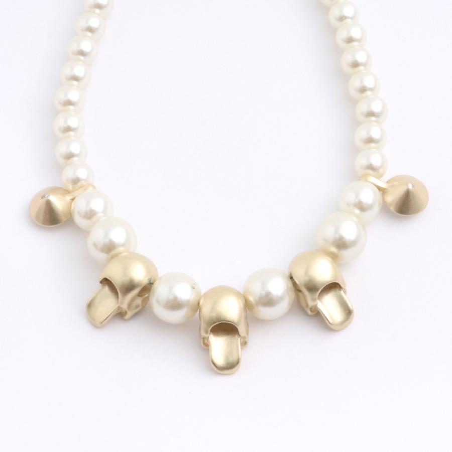 SALUTE × EVAE MOB SKULL PEARL NECKLACE ネックレス ホワイト SALUTE × EVAE MOB SKULL PEARL NECKLACE ネックレス ホワイト