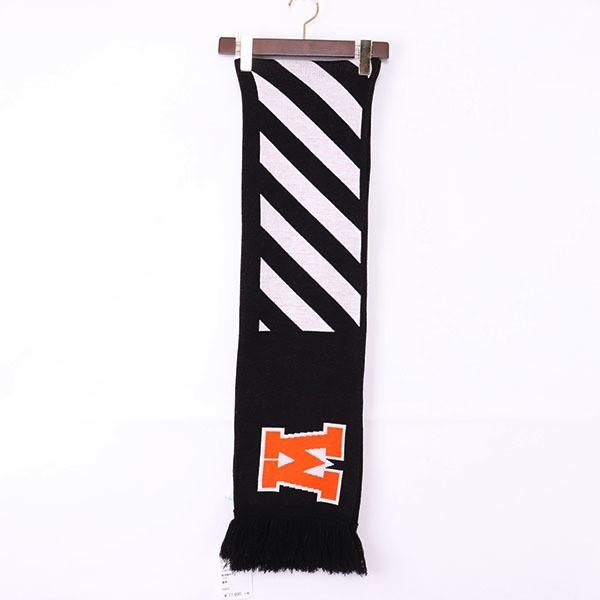 OFF-WHITE 17AW DIAG BIG OFF SCARF Fサイズ ブラック オフホワイト  