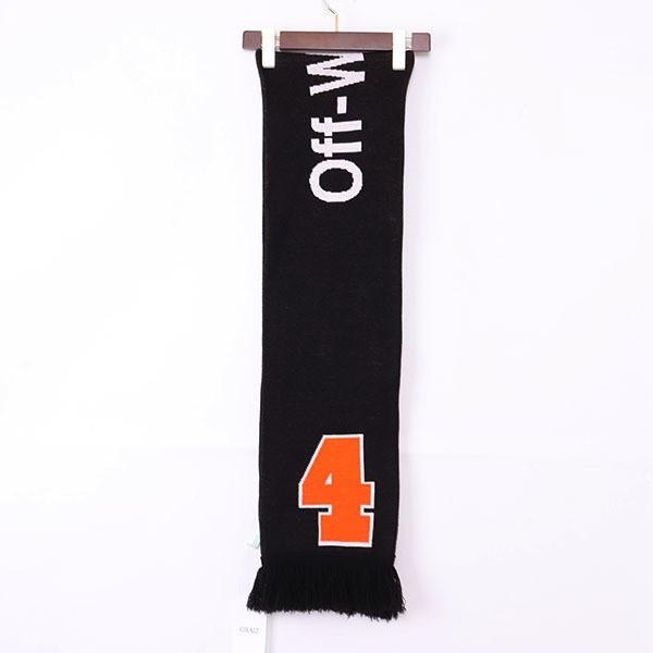 OFF-WHITE 17AW DIAG BIG OFF SCARF Fサイズ ブラック オフホワイト  