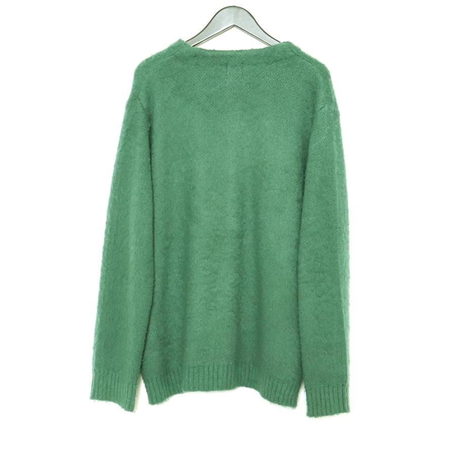M＆kyoko アルパカ モヘヤ混 グリーン ミックス ニット カーディガン Vネックミックスニットカーディガン/グリーン – ESICA