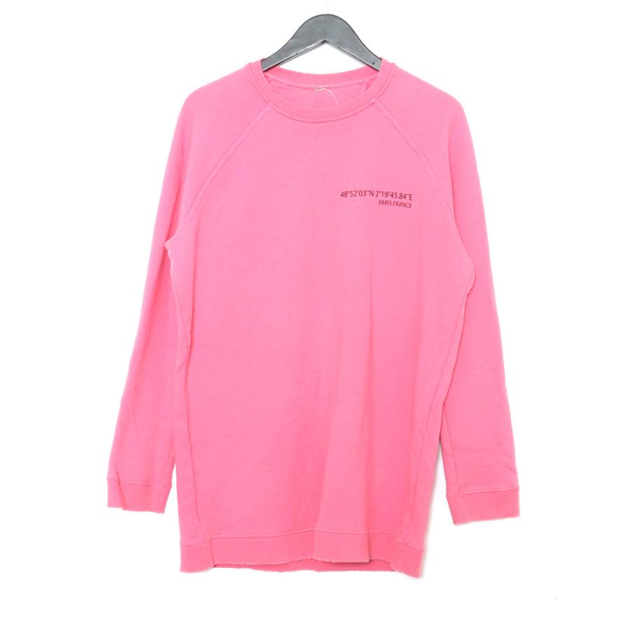VALENTINO ダメージ加工プリントスウェットシャツ ピンク XS 