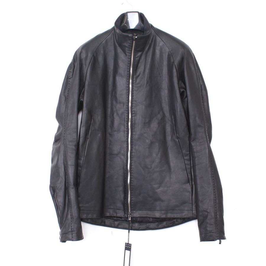 定価264000円 DEVOA 18AW High Neck Jacket Calf Leather ブラック 3