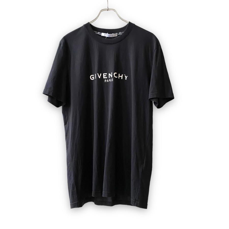 GIVENCHY ヴィンテージエフェクトロゴ Tシャツ BM70K93002 サイズ L ブラック ジバンシィ 半袖Tシャツ カットソー